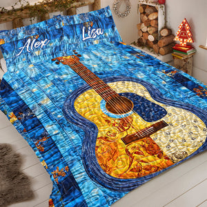 Personalized Gift For Guitar Lover Quilt Bedding Set Special Line 02HUMH051124-Homacus