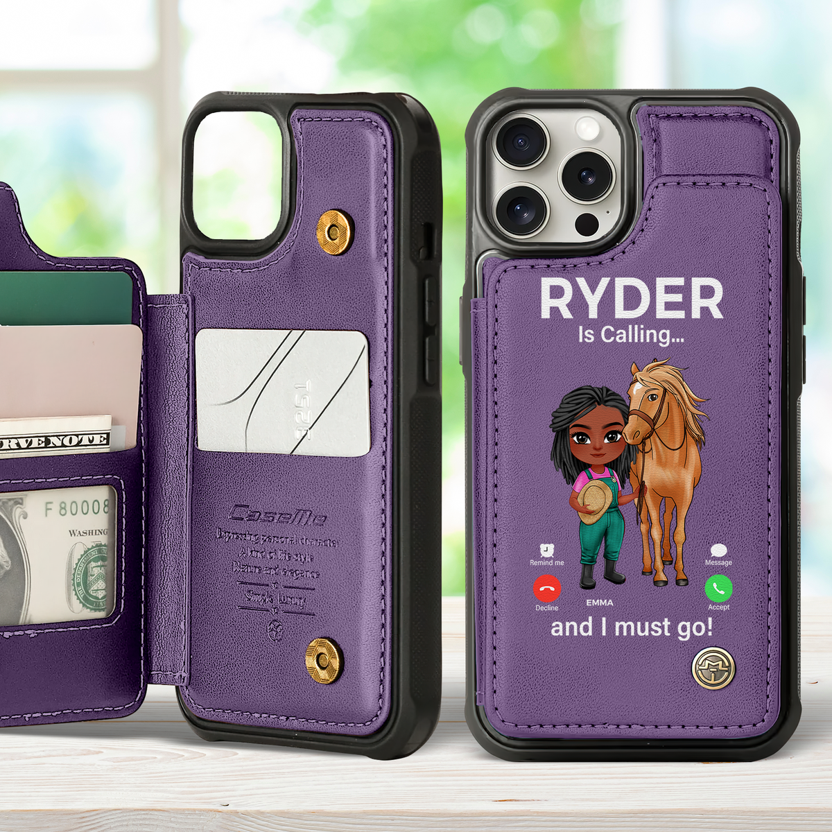 Personalized Gifts For Horse Lovers 04acpu190325 Leather Flip Wallet Phone Case-Homacus