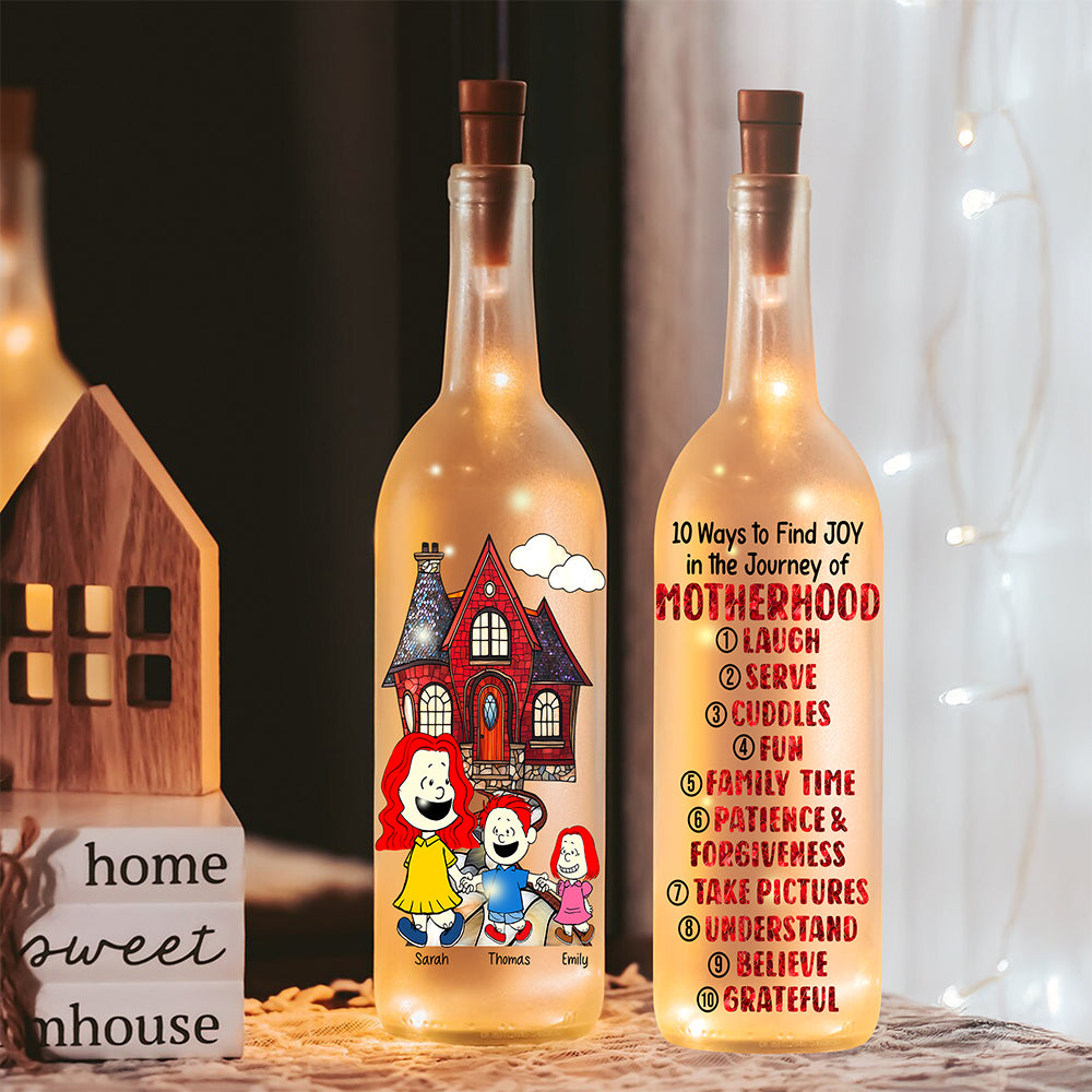Personalized Gifts For Mom Bottle Lamp 05tgqn060325hh The Journey Of Motherhood-Homacus