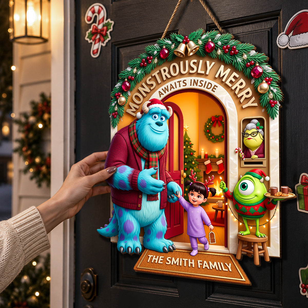 Merry Monster Family Acrylic Sign - Personalized Gifts For Christmas Family 05hadh030826-Homacus