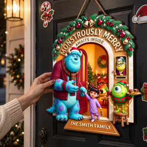 Merry Monster Family Acrylic Sign - Personalized Gifts For Christmas Family 05hadh030826-Homacus