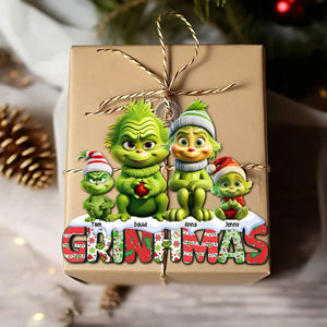 Personalized Gifts For Family, Green Monsters Family Acrylic Ornament 04OHTN211124-Homacus