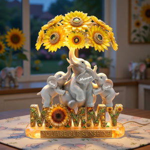 Sunshine Elephant Mom Light Box - Personalized Gift For Moms 03TYLU130426-Homacus
