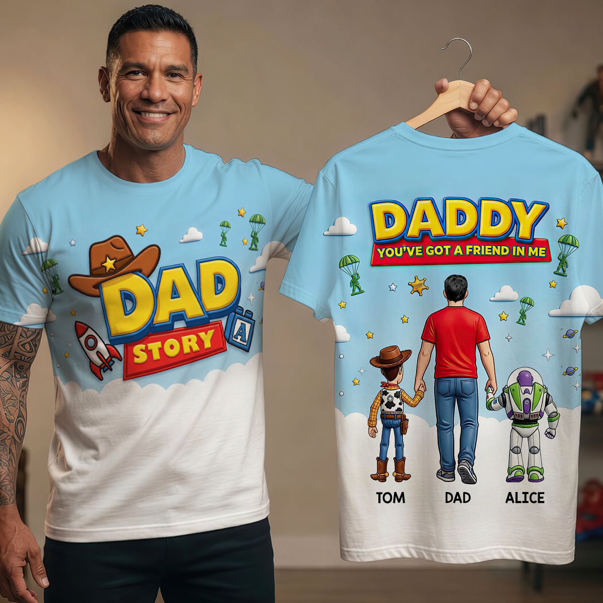 Cosmic Cowboy Dad 3D Shirt - Personalized Gifts For Dads 01HUDT080526-Homacus