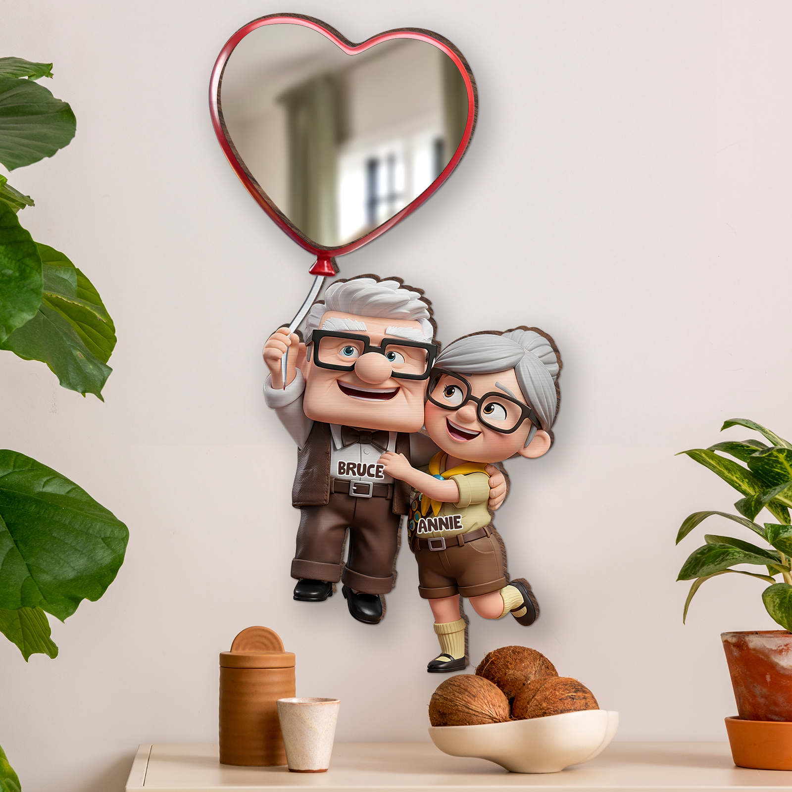 Forever Couple Wall Hanging Mirror Personalized Gifts For Couple 01TOLU230725-Homacus