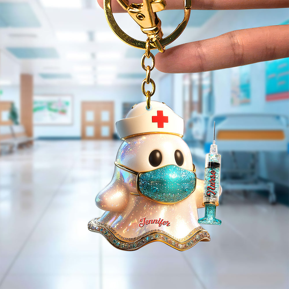 Nurse Ghost Keychain - Personalized Gifts For Nurse 03tgqn180825-Homacus