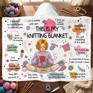 Cozy Knitting Girl Hood Blanket, Personalized Gifts For Knitting Lovers 02qhqn110826