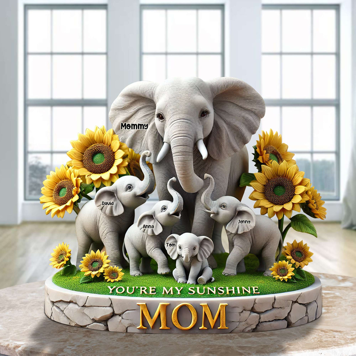 Elephant Mom Plaque - Personalized Gift For Mom 01HUTN190425-Homacus