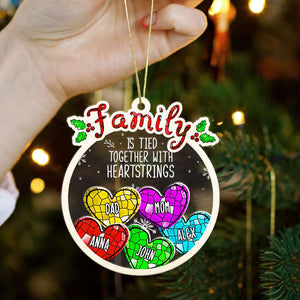 Personalized Christmas Gifts For Family, Family Is Tied Together With Heartstrings Ornament 02ACDT191024-Homacus