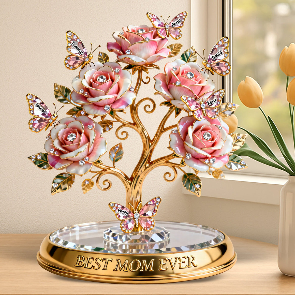 Family Tree Butterfly Rose Acrylic Plaque – Personalized Gifts For Mom 02ohqn030226-Homacus