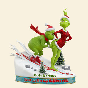 Skiing Couple Christmas Acrylic Plaque Personalized Gifts For Couple 01OHDT180925-Homacus