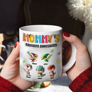 Personalized Gifts For Mom Coffee Mug Adorable Dinosaurs 02KALU060225-Homacus