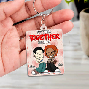 Personalized Gifts For Couple Keychain 02totn271224hg Better Together-Homacus