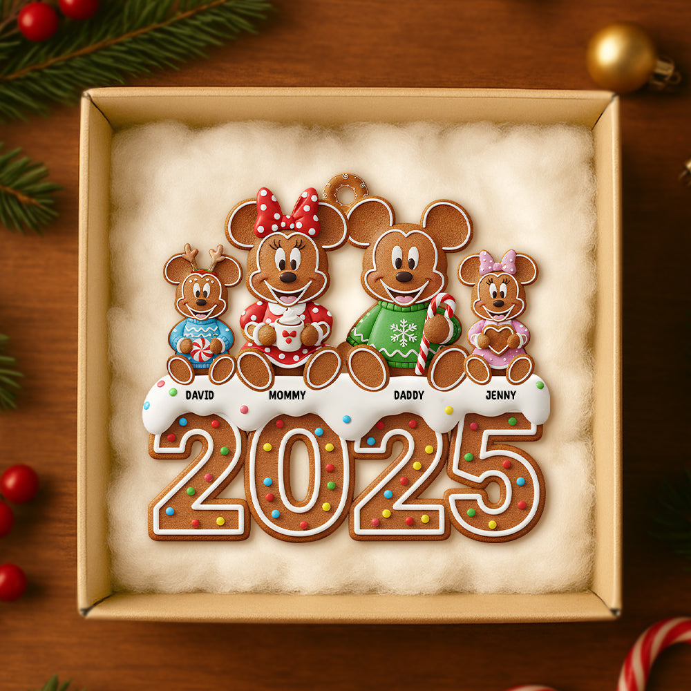 Cartoon Gingerbread Family Personalized Gifts For Family Christmas Ornament 04natn111025-Homacus
