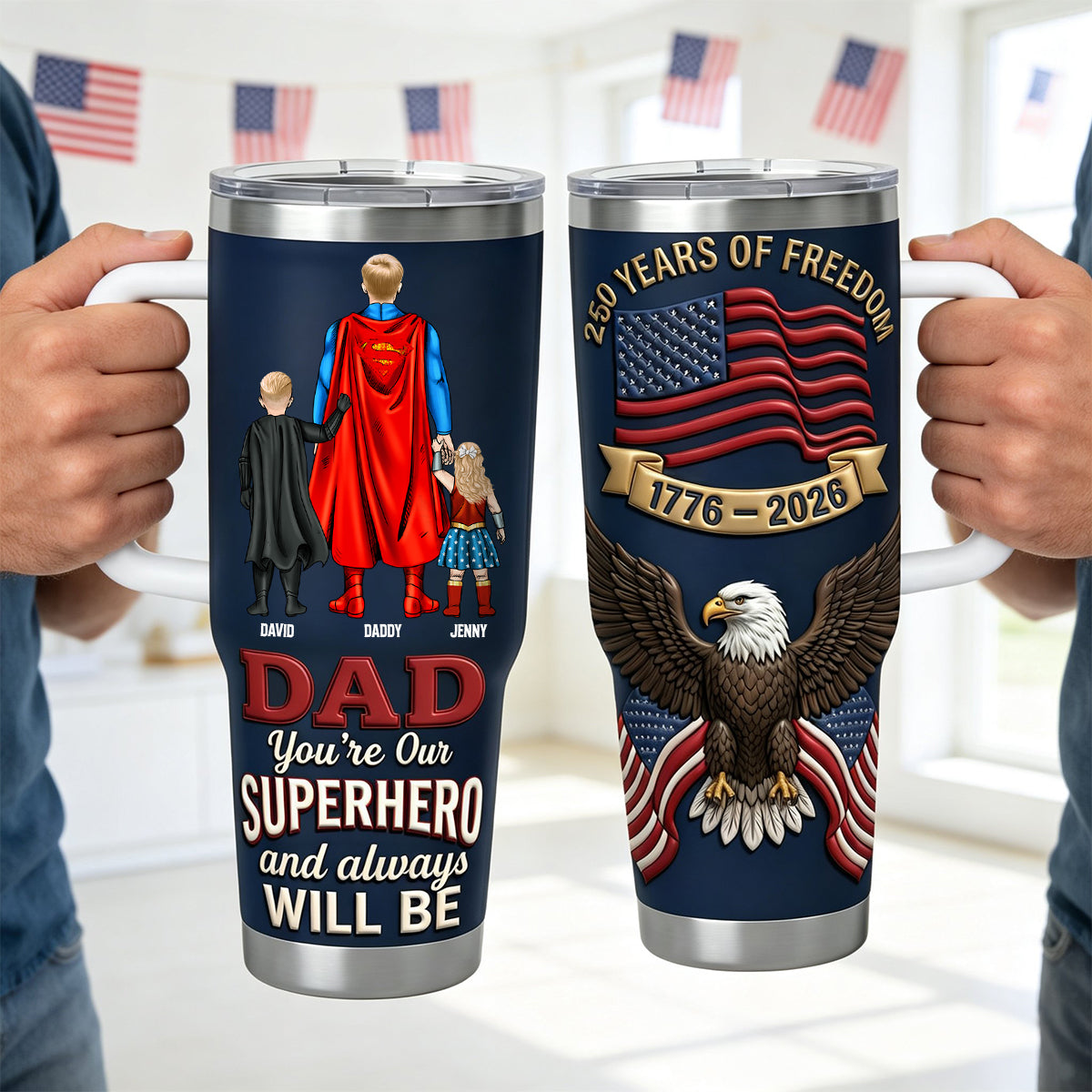 250 Years Of Freedom Dad and Kids Tumbler - Personalized Gifts For Dad 012natn040326-Homacus