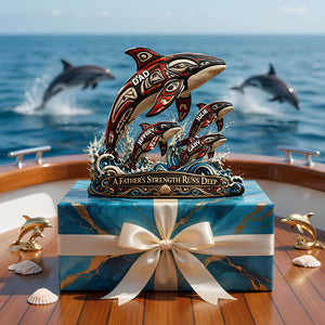 Dolphin Dad Indigenous Acrylic Plaque - Personalized Gifts For Dad 02TODT180426-Homacus