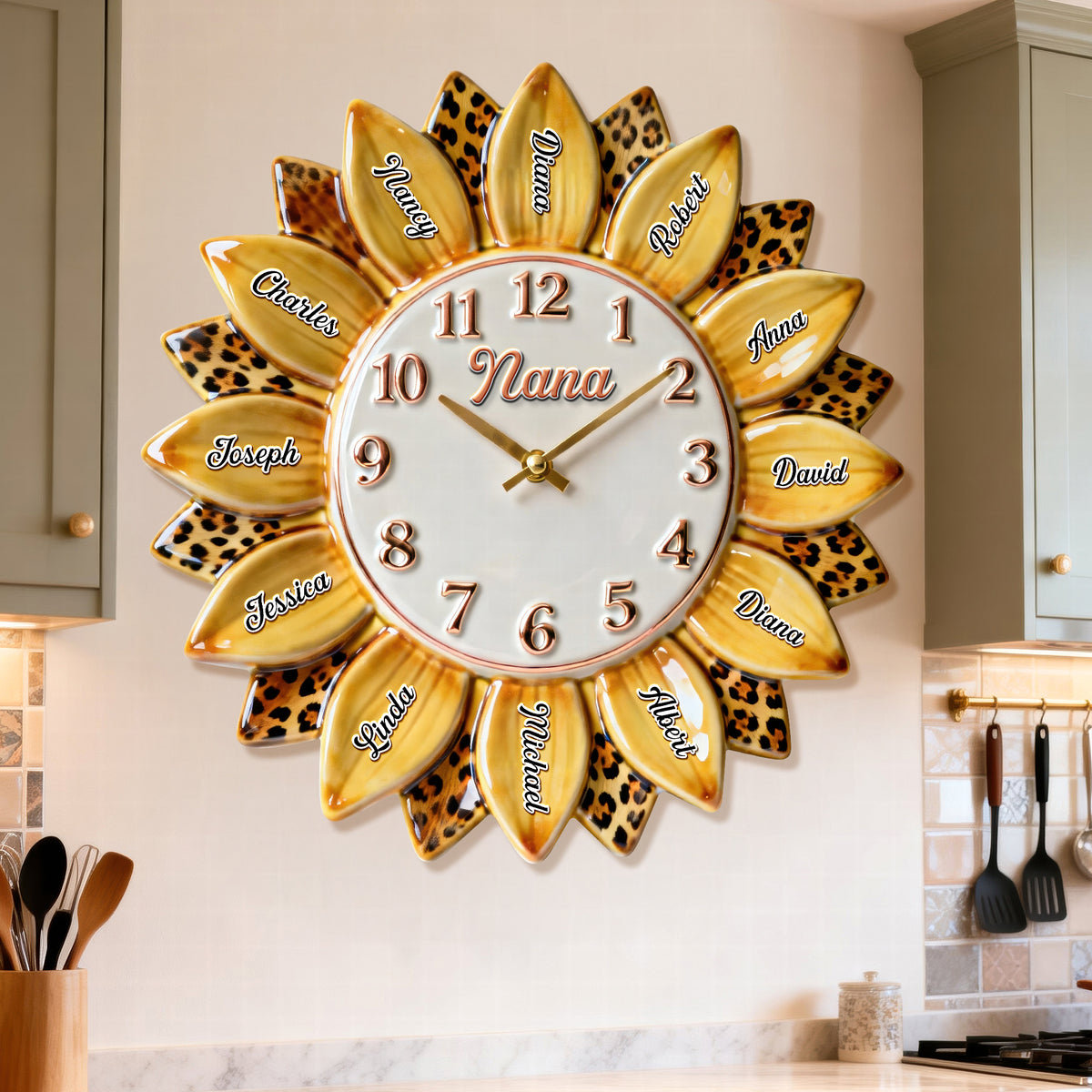 Grandma Sunflower Clock - Personalized Gifts For Grandma 02naqn261225-Homacus