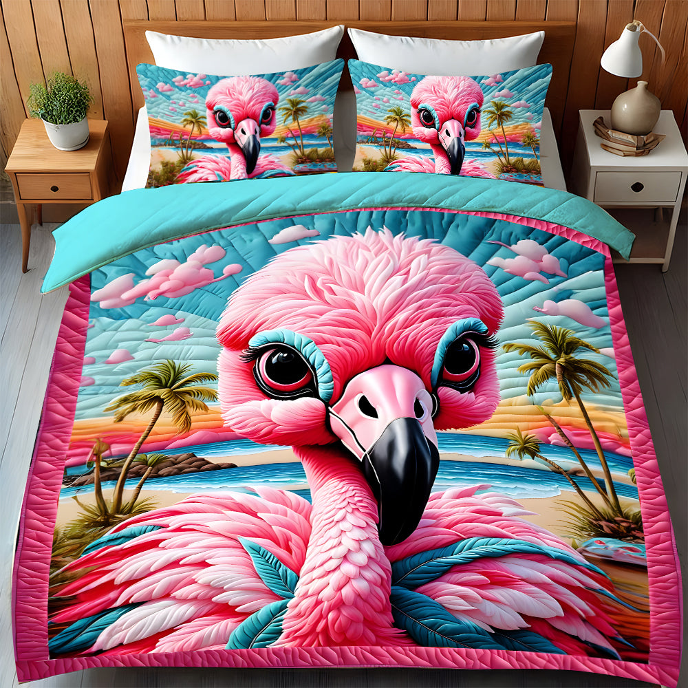 Gift For Flamingo Lovers Quilt Bedding Set 03HULU180125-Homacus