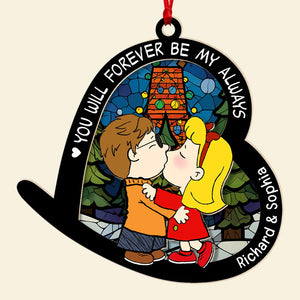 Personalized Gifts For Couple Christmas Ornament, Kissing Couple 01naqn220724hg-Homacus