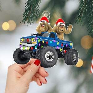 Personalized Gifts For Monster Truck Rider Christmas Ornament, Happy Bigfoot 04qhtn160924-Homacus