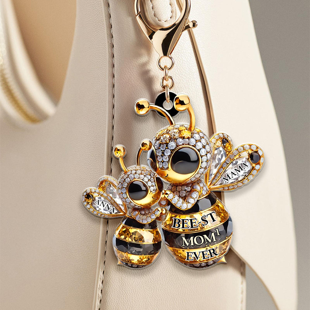 Personalized Gifts For Bee Mom Keychain Bee-st Mom 01TGDT310325-Homacus