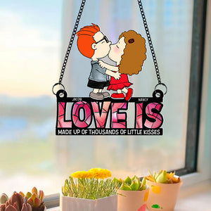 Personalized Gifts For Couple Suncatcher Ornament Love Is 01XQPU250724HG-Homacus