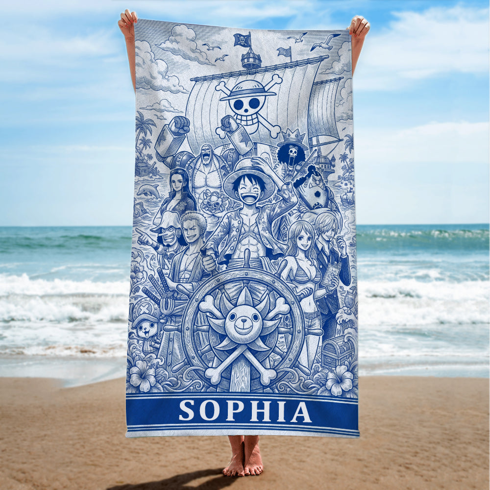 Voyage Toile De Jouy Beach Towel, Personalized Gifts For Animation Lovers 01qhtn200726-Homacus