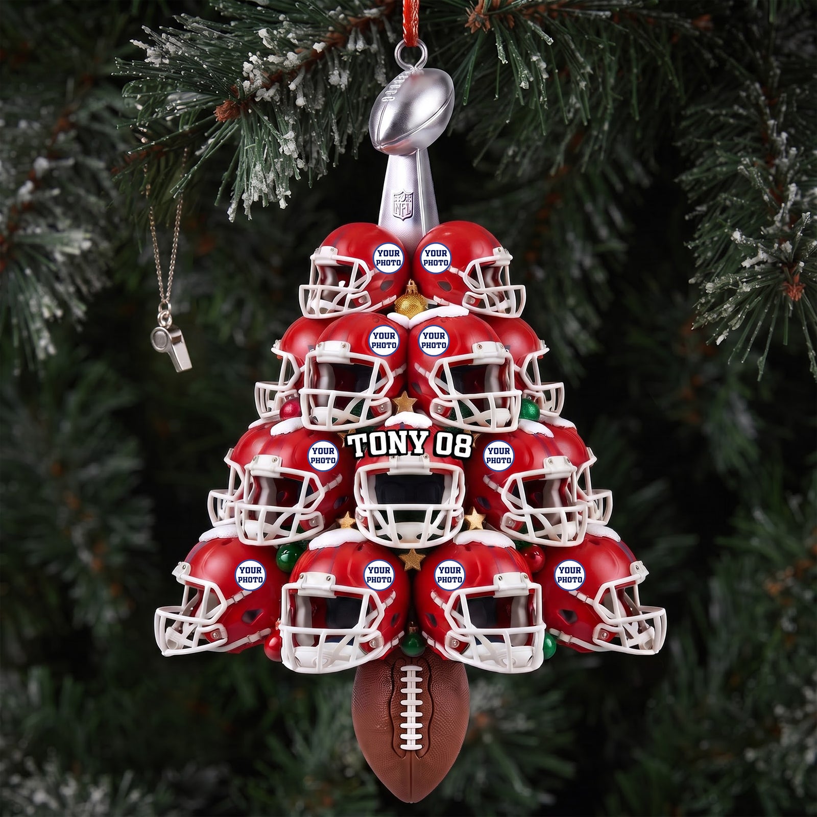 Helmet Christmas Acrylic Ornament - Personalized Gifts For Sport Lovers 02hulu210826