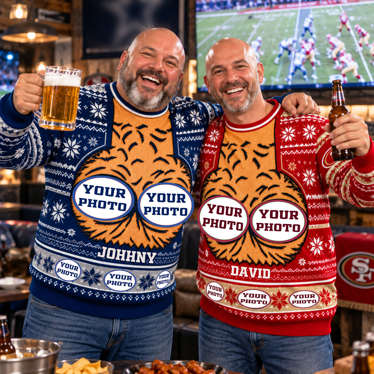 Funny Hairy Chest 3D Knitted Ugly Sweater - Personalized Gifts For Sport Lovers 03ohlu011026
