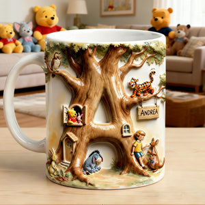 Cute Tree House Alphabet Initial Letter Coffee Mug - Personalized Gifts 03QHLU150126-Homacus