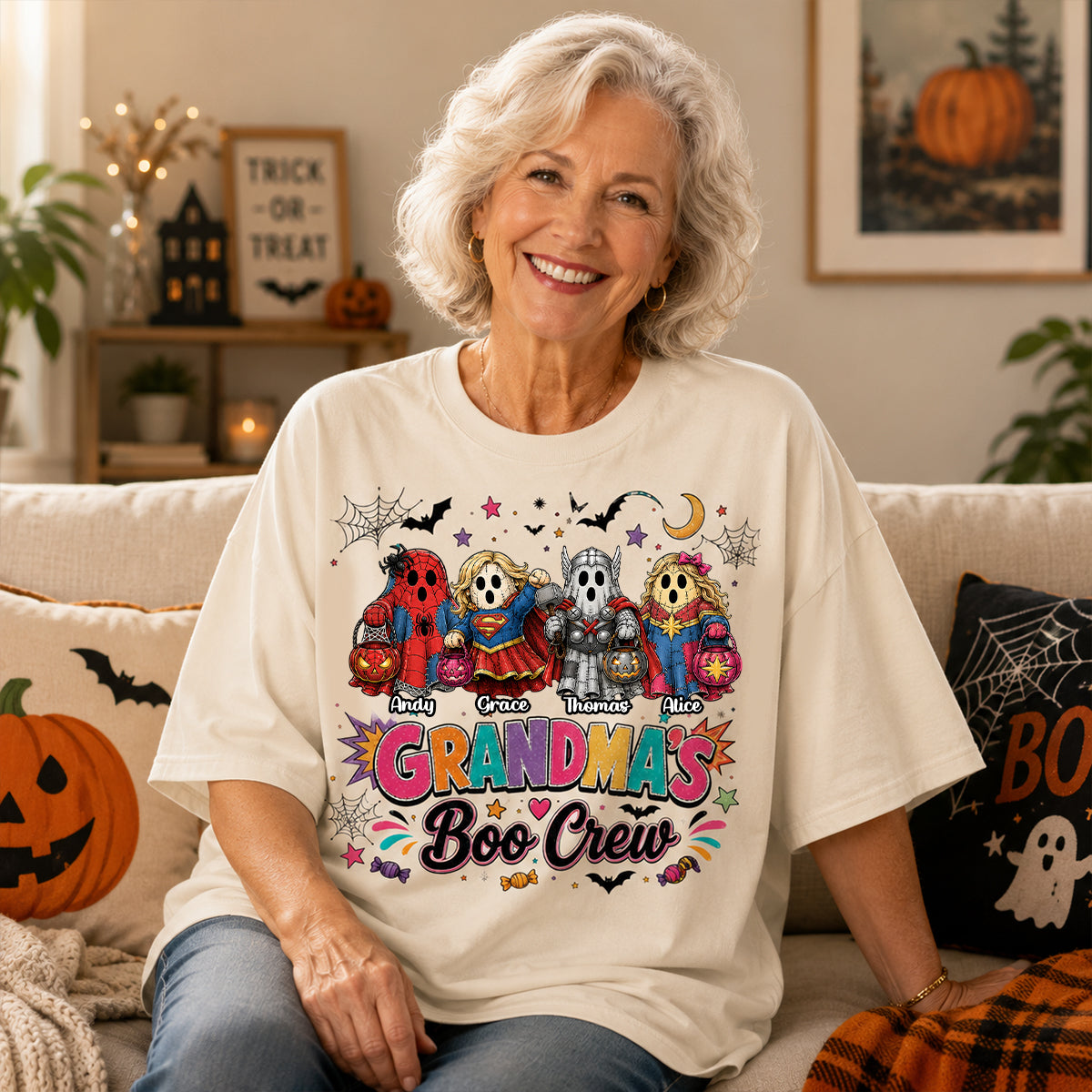 Grandma's Boo Crew Shirt Unisex - Personalized Gifts For Grandma 05NADH280726-Homacus