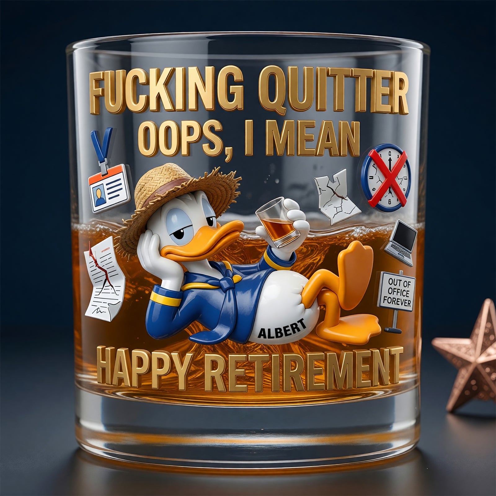 Happy Retirement Round Glass - Personalized Retirement Gifts 07tyqn100626-Homacus