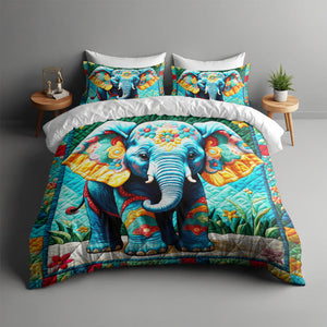 Personalized Gifts For Elephant Lover Quilt Bed Set 04HUMH170125-Homacus