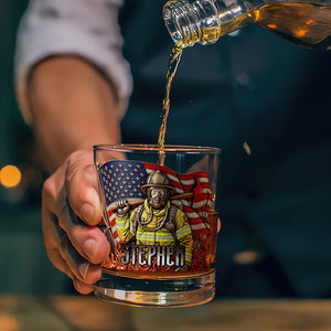 Blaze of Honor Whiskey Glass, Personalized Gifts For Firefighter 02TODT070825-Homacus
