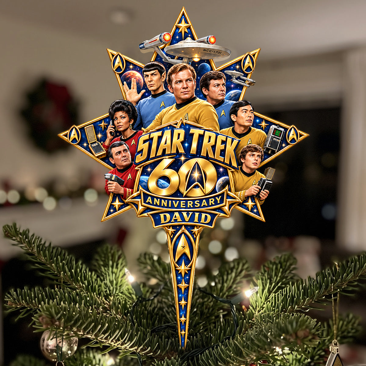 Starship 60th Anniversary Personalized Christmas Tree Topper 02ohta121026-Homacus