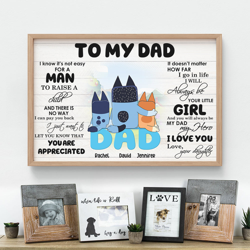 Personalized Gifts For Dad Canvas Print To My Dad From Little Daughter 03nahn210522-Homacus
