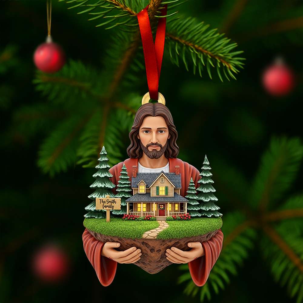 Blessed Family Christmas Ornament - Personalized Gift For Family 02TOLU130825-Homacus