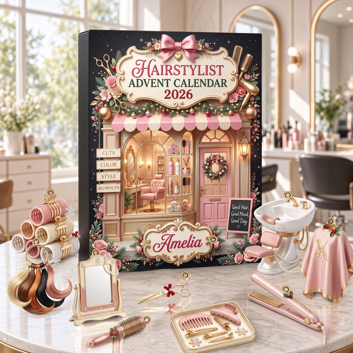 Glam Hairstylist Accessories Advent Calendar - Personalized Gift For Hairstylist 03PGLU291026
