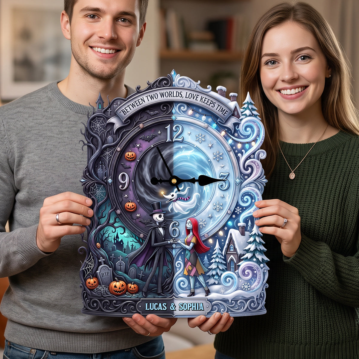 Love Keep Time Acrylic Hanging Wall Clock - Personalized Gifts For Couple 04hatn290726-Homacus