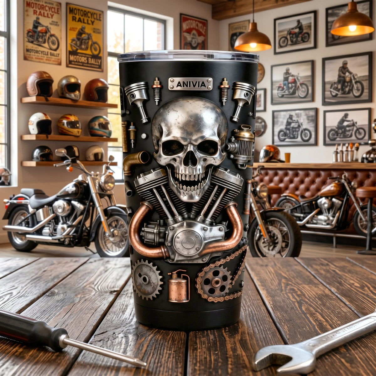 Skull Tumbler - Personalized Gifts For Bikers 03TOTN291225-Homacus