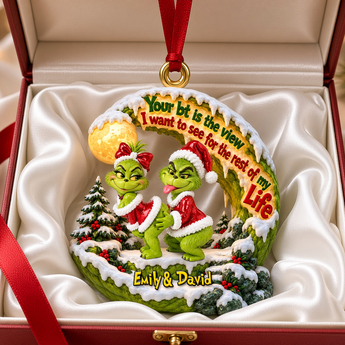 Funny Couple Ornament - Personalized Gifts For Couple Christmas Ornament 07OHDH211026-Homacus