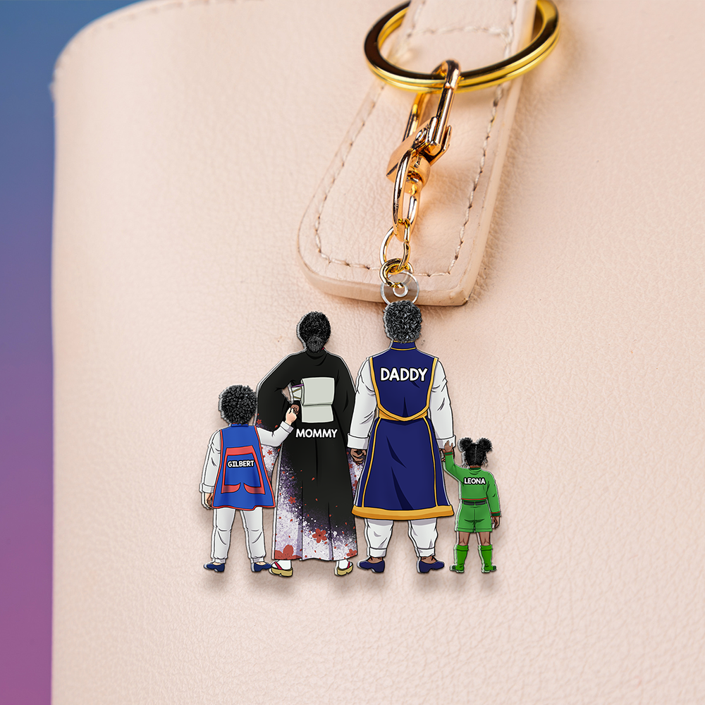 Personalized Gifts For Family Keychain Anime Family 02QHHU260225HG-Homacus