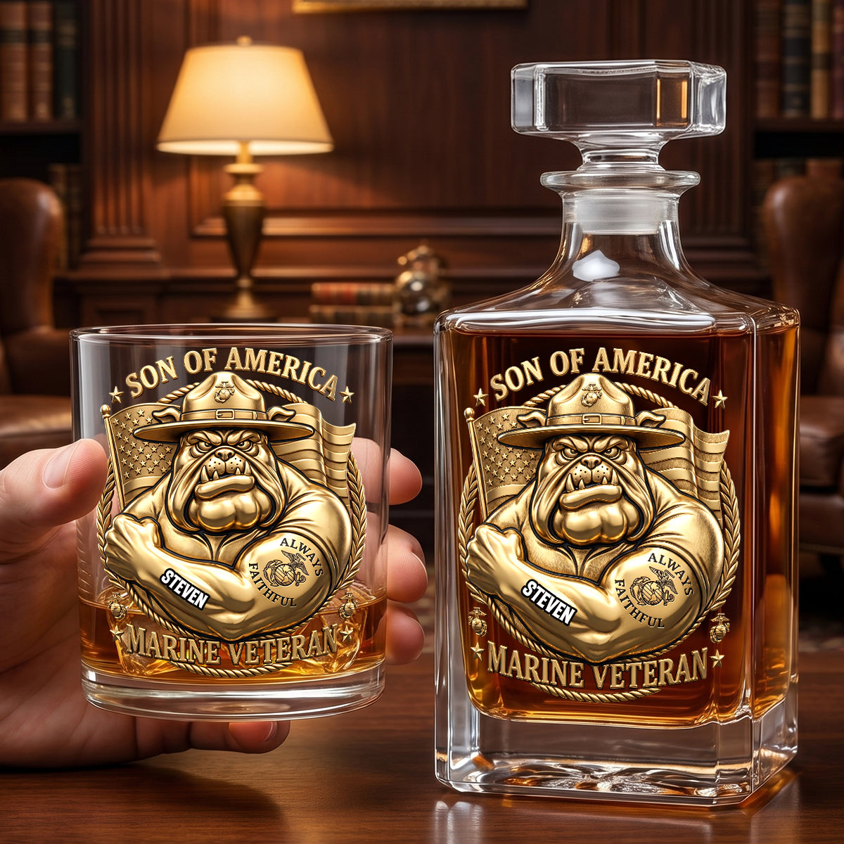 Ultimate Military Decanter Set - Personalized Gifts For Veterans 03nadh180626