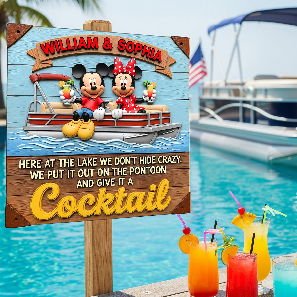 Pontoon Couple Wood Sign - Personalized Gifts For Couple 07nalu190625-Homacus