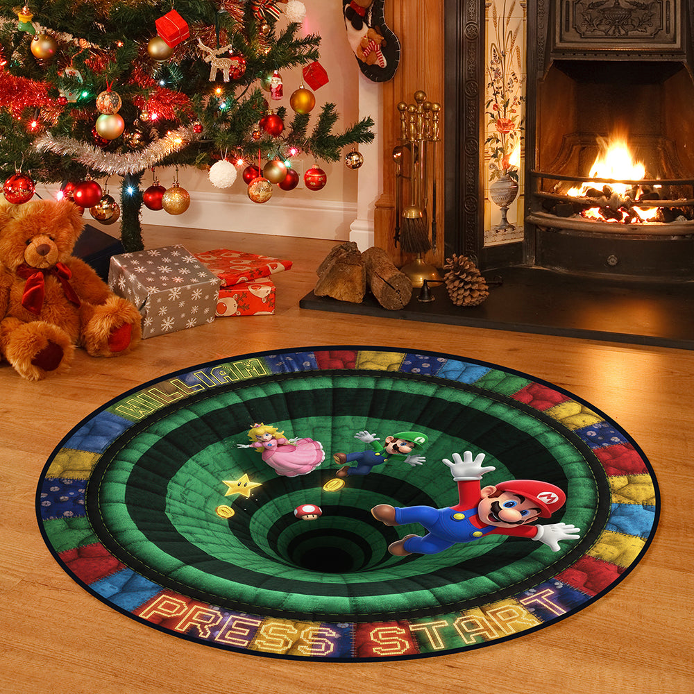 Retro Game Quilted Round Mat - Personalized Gifts For Game Lovers 03kiqn300925-Homacus