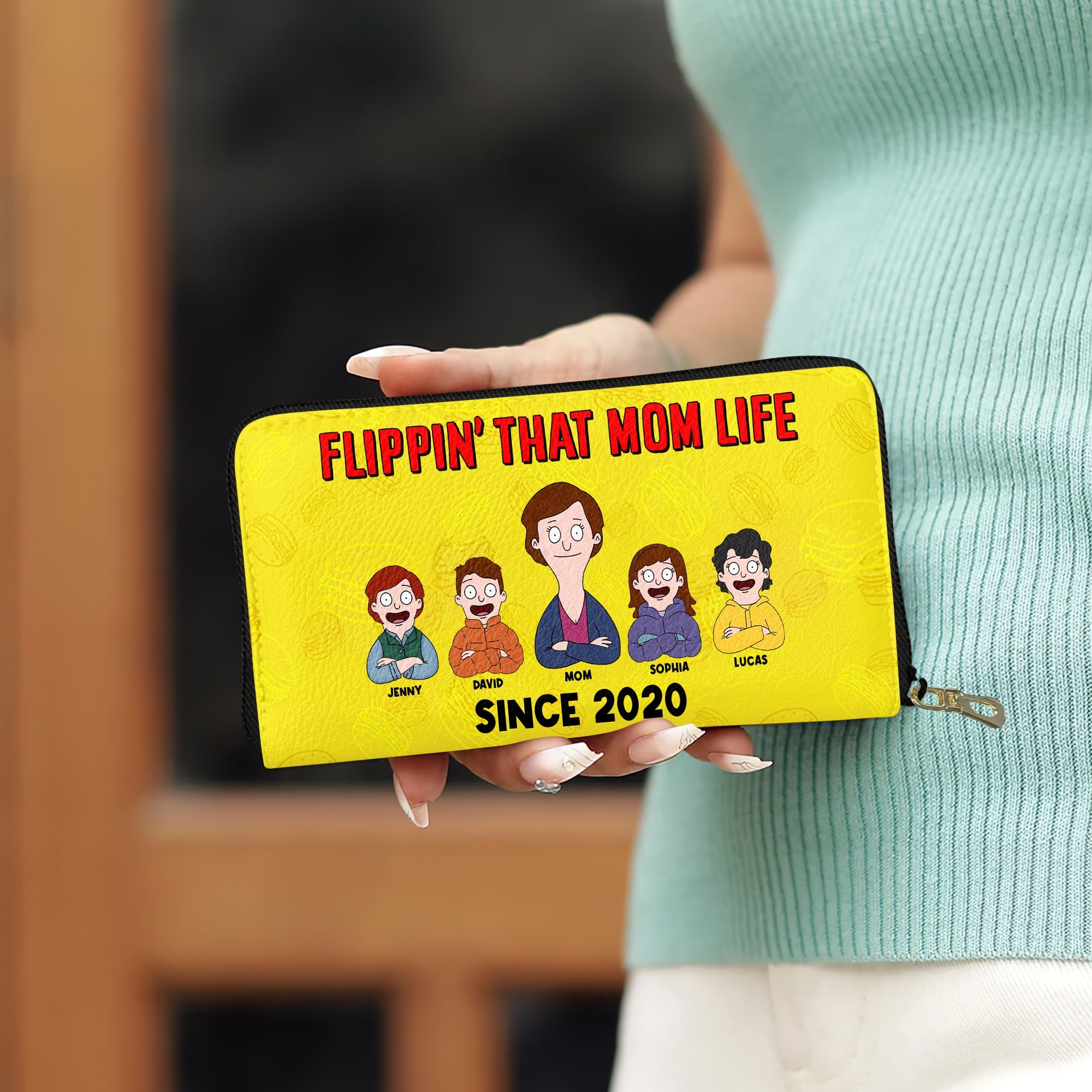 Personalized Gifts For Mom Leather Wallet 02totn120325hg Flippin' That Mom Life-Homacus