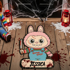 Creepy Bunny Horror Doormat - Personalized Gifts For Horror Fans 04HYLU160825-Homacus