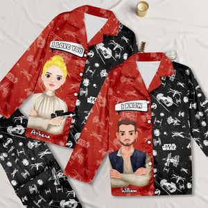 Personalized Gift For Couples Button Up Pajama Set 01TOLU051224HG-Homacus