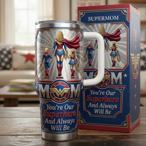 Powerful Mom & Little Ones 40oz Tumbler - Personalized Gift For Mom 02NATA100326-Homacus