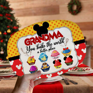 Personalized Gifts For Grandma, Sweet Cupcakes Christmas Resin Plate 03TOLU011124-Homacus